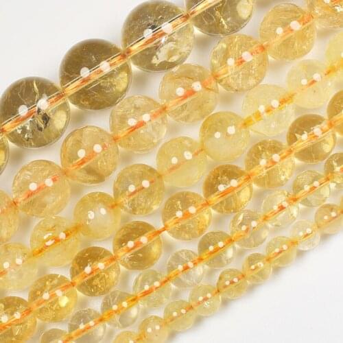 Natural Citrines Round 6-14mm Loose Beads 15"Beads For DIY Jewelry making ,We provide mixed wholesale for all items