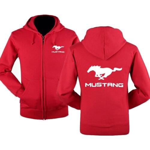 2021 new Spring Autumn Men Hoodies for Mustang Car Logo Fashion Hoody Fleece high quality Cotton Zipper Jacket Male Clothing