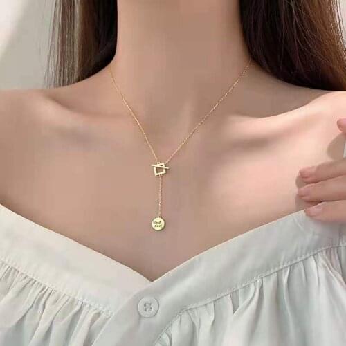 2021 New Popular 925 Sterling Silver Necklace Fashion Polygon Pendant Trend Cool Choker Gift For Girl Fine Jewelry NK100