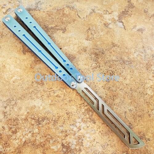 Nautilus High-end Transparency Aluminum+G10 Handle Butterfly Knife Trainer Knife Channel 440 Blade Bushing System Edc Knife