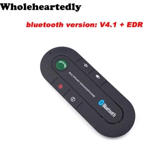 Multipoint Speakerphone Bluetooth 4.1 Handsfree Car Kit Wireless Car Speaker Phone MP3 Music Receiver Audio Adapter with Charger