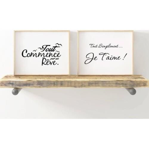 French Inspiration Quote Poster Canvas Painting , Modern Minimalist France Bedroom Romantic Canvas Art Print Home Decor