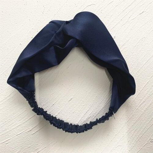 19 Momme 100% Silk Hair Headband Girl Cross Turban Elastic Silk Hair Scrunchies Women Luxury Bandage Bandanas