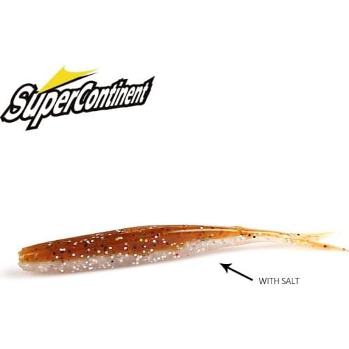 2019 NEW Supercontinent HP MiNNOW small soft squid tail fish 75mm road soft bait 1.8g 15pcs Temptation fork tail soft bait