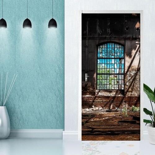 Custom Size/77*200CM Art Door Sticker DIY Waterproof Self Adhesive 3D Wallpaper Stickers On The Doors Home Decor Poster Decals