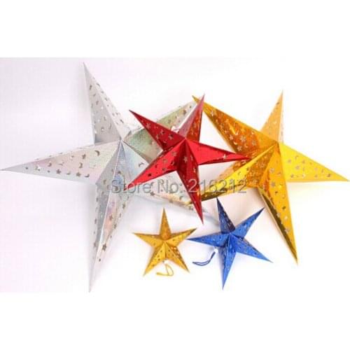 Christmas Ornament 30cm Paper five-star star lampshade Christmas scene layout Paper Lanterns Decorations
