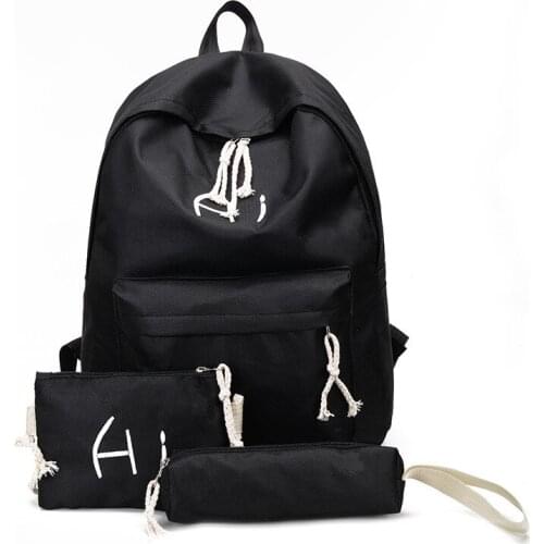 New Candy Color School Backpack Set For Teenage Girls Casual Women Backpack Travel Purse Back Pack 3 pieces Set