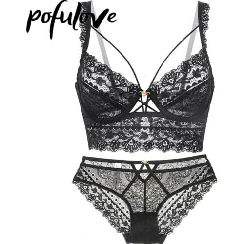 Sexy Lingerie Lace Bra Women Wire Free Bra Set Bralette Seamless Underwear Mesh Sheer Brassiere Transparent Thin Push Up Bras