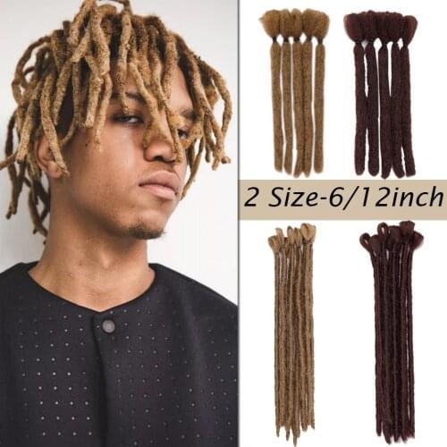 HAIRRO Synthetic Ombre Handmade Dreadlocks Hair Extensions Crochet Braid Pre-looped Hair For Men Or Women Faux Locs Braids