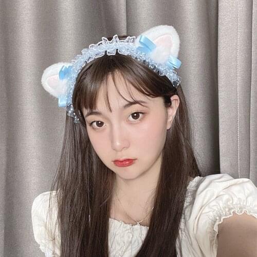 Japanese Lolita Hair Ornaments Hand Made Maid Headdress Ears on The Head Cosplay Anime Lolita Accessories