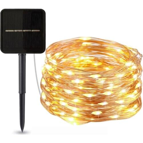 20/50M Outdoor Solar String Light Christmas Twinkle Light Copper Wire Solar Fairy Light Garland For Garden Party Wedding Decor