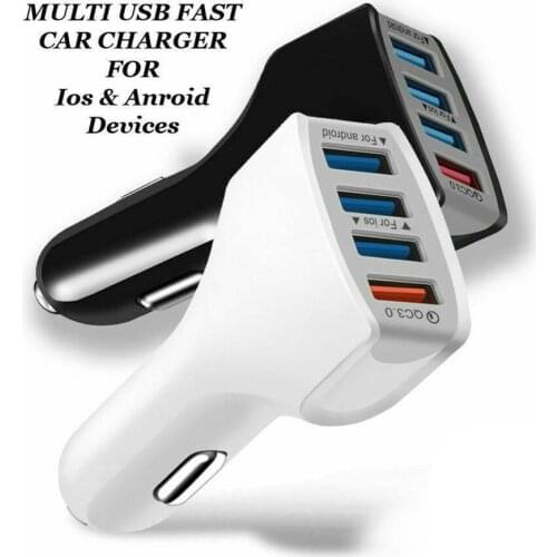 Universal 4 USB Quick Charger Car Charger Adapter 7A QC 3.0 Turbo Fast Charging 4 USB Car Mobile Phone Charger for iPhone Xiaomi