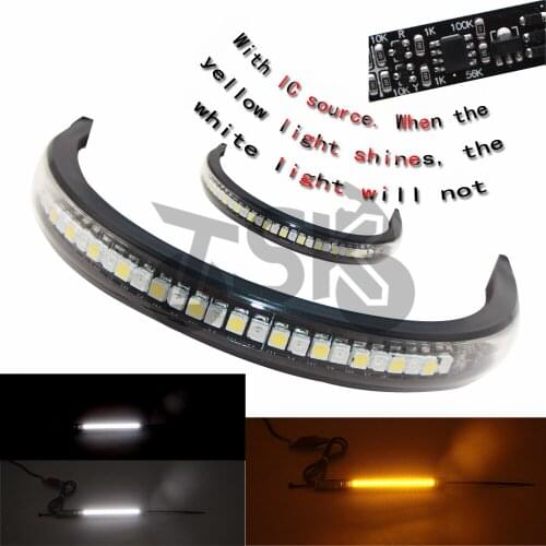 High quality For Honda Universal Flexible LED Motorcycle lights, white light and turn signal yellow light integration