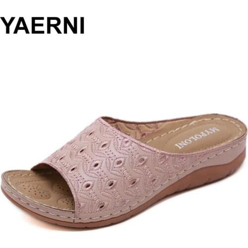 YAERNISlippers Women Shoe Summer Indoor totem Slippers Leisure Comfortable Flip Flops Women Slides outdoor Flats New Sandal