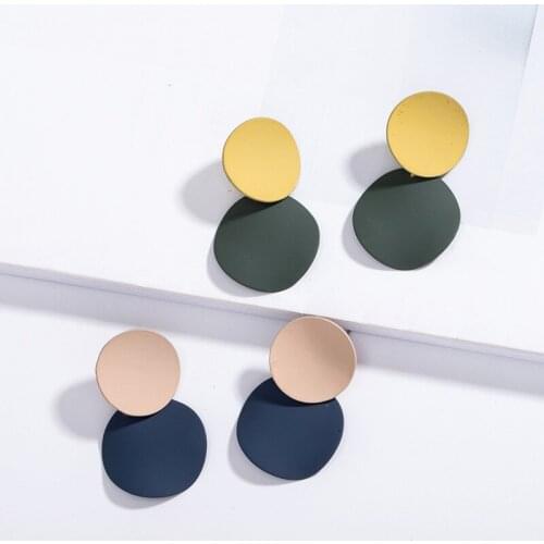 YWZIXLN Bohemian Earrings Jewelry Geometric Multi-layer Oval Shape Fashion Stud Earring For Women Accessories Wholesale E099