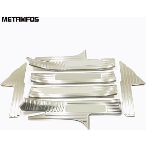 For Toyota Highlander Hybrid 2021 2022 Stainless Inner Door Sill Threshold Scuff Guard Plate Protector Accessories Car Sticker