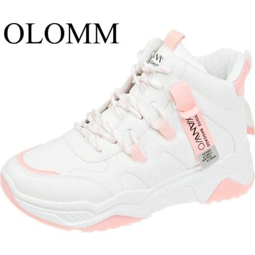 OLOMM Korean version of high-top sneakers female 2019 autumn new small white shoes womens wild running casual shoes LL-240