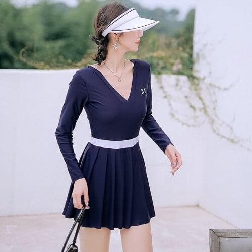 Korean Swimsuit For Girls Fused Surfing Plavky Ladies Womens One Piece Swim Suit Pool One-Piece 2022 New Ins Cover Fat Big Yards