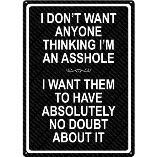 A Hole Tin Sign Metal Poster Decor Pub Bar Iron Painting Decoration Tin Sign Wall Art Shabby Chic Home Decor Plaque