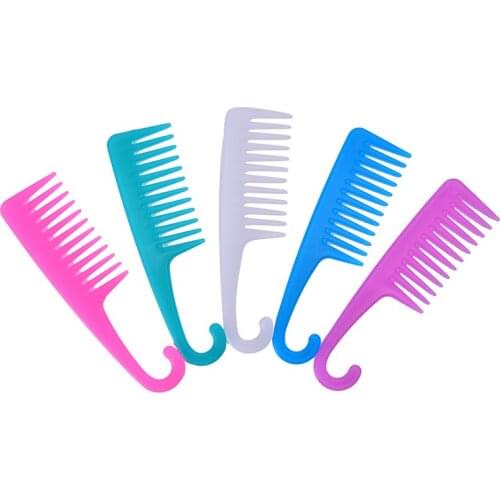 1Pc 22.5cm*6cm Wide Tooth Comb With Hook Detangling Reduce Hair Loss Comb Hairdress Salon Tools