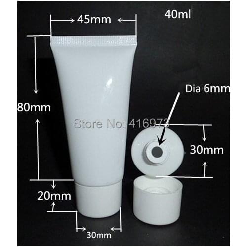 100pcs/lot 40ml empty mildy wash white shiny soft tube or butter / handcream tube