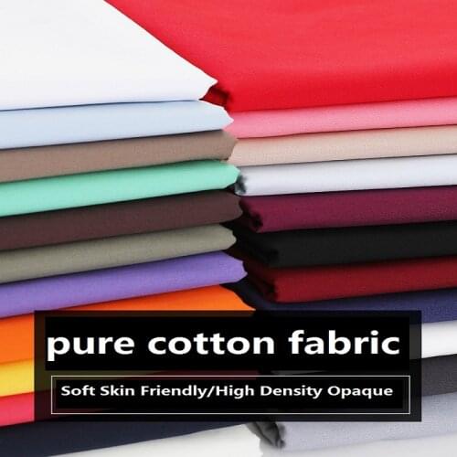 150cmx50cm 100%Pure Cotton Plain Weave Poplin Fabric Solid Color Shirt Long Skirt Short Skirt DIY Apparel Sewing Fabric