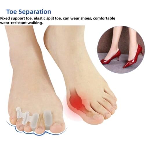 16pcs/8pairs Bunion Correction Foot Care Tools Gel Pads Toes Straightener Silicone Hallux Valgus Protector Pedicure Separators