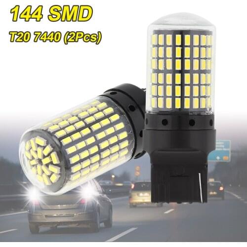 2pcs 3014 144SMD CanBus White/ Yellow / Red Color T20 LED 7440 W21W W21/5W Led Bulb for Turn Signal Light Bulbs