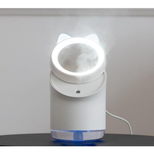 3 in 1 Multifunction 400ML Portable Humidifier Makeup Mirror with LED Light Desktop Nano Sprayer Facial Moisturizing Humidifier