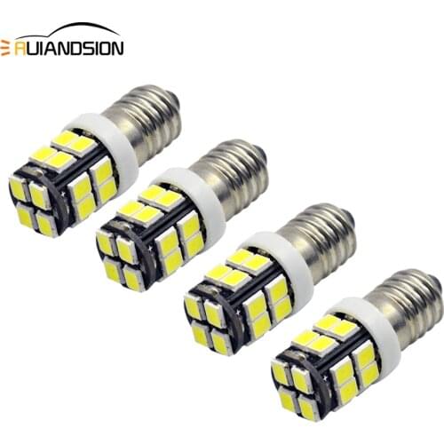 4PCS High Quality 12V E10 20Leds Flashlights 2835SMD 1W Bike Bicycle Lantern Torch Minature Screw Thread 4000K 4300K 6000K 200Lm