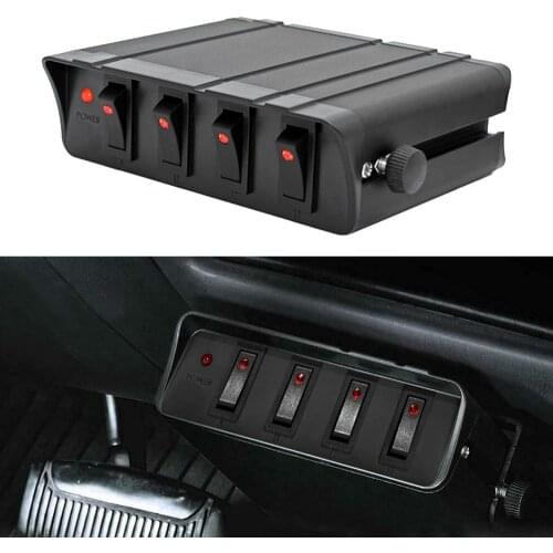 40/80-Amp On/Off Switches Box Controller Car Accessories Aluminum 20A Rocker 12V 4-Gang/6-Gang Rocker Switch Panel With Bracket