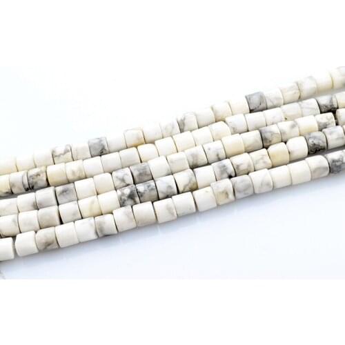 4x4mm Natural White Turquoises Stone Beads Cylindrical Shape Loose Stone Beads For Jewelry Making Diy Bracelet Necklace Bead
