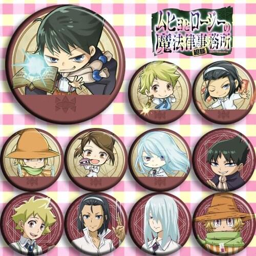 Anime 58mm Muhyo to Roji No Mahouritsu Soudan Jimusho Acrylic Brooch Badges