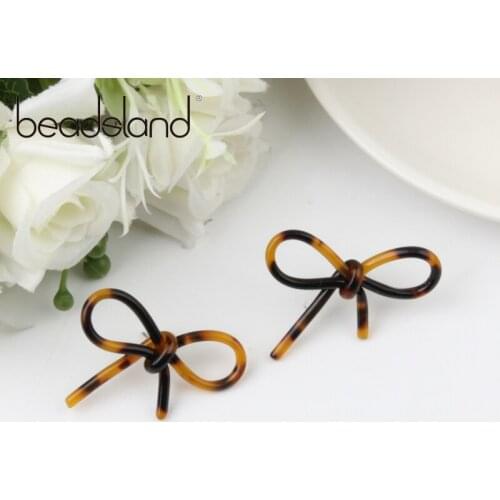 Beadsland Acetic Acrylic Drop Earrings Lovely Bowknot Shape Fashion Cute For Woman Girl Party Festival Hot Sell Gift 40395