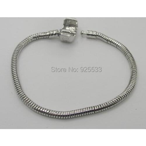 Free shipping 6pcs fashion white K color silver plated copper snake chain fit European fashion bracelet DIY