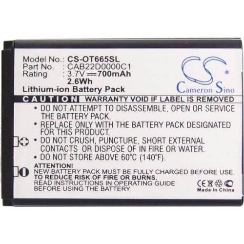 Cameron Sino 700mAh Battery for Alcatel 2010D One Touch 2010D One Touch 2010X One Touch 356 One Touch 665 OT-2010,T-Mobile