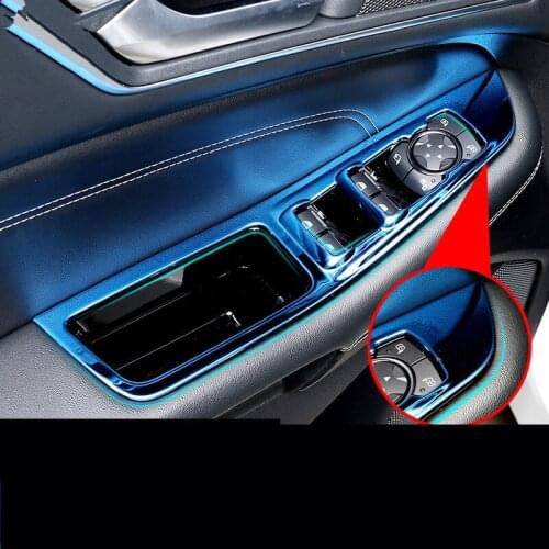 Decoratd Stainless Steel Window /Glasses Switch Armrest Frame Cover For Ford Edge 2015 16 17 2018 AAA170