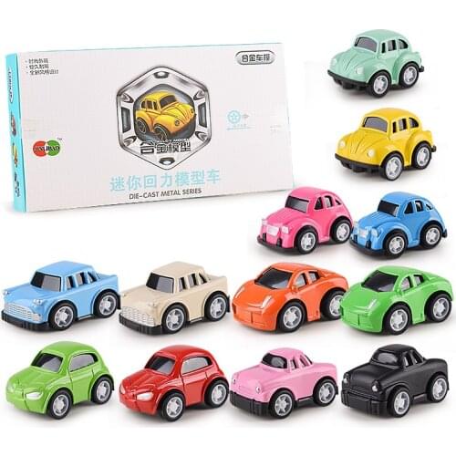 Childrens excavator hui alloy car set baby Q version mini sports car model car toys for kids 2 to 4 years old christmas toys