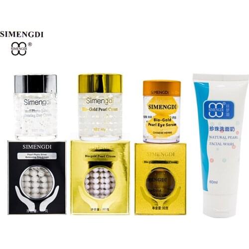 Brand SIMENGDI pearl Phyto Silver Balancing Day Cream +Bio gold pearl eye cream+Bio gold Pearl eye Cream+ Facial Washing Foam