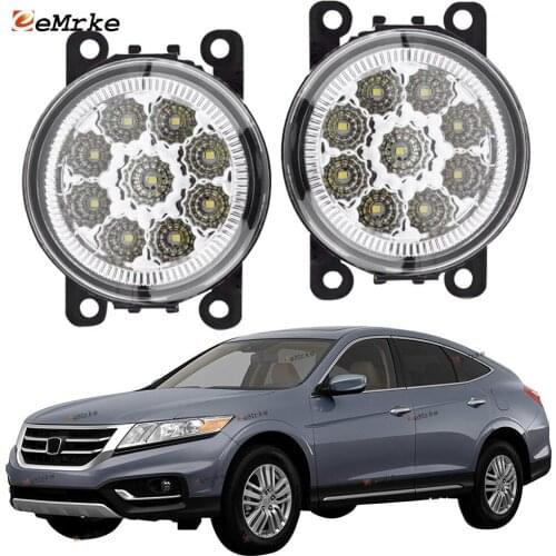 EEMRKE 2 PCS for Honda Crosstour 2013 2014 2015 Accord Crosstour 9-Pieces Led Fog Lights H11 12V Front Bumper Fog Light