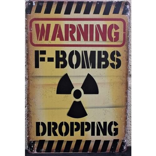 F Bombs Retro Metal Tin Sign Plaque Poster Wall Decor Art Shabby Chic Gift