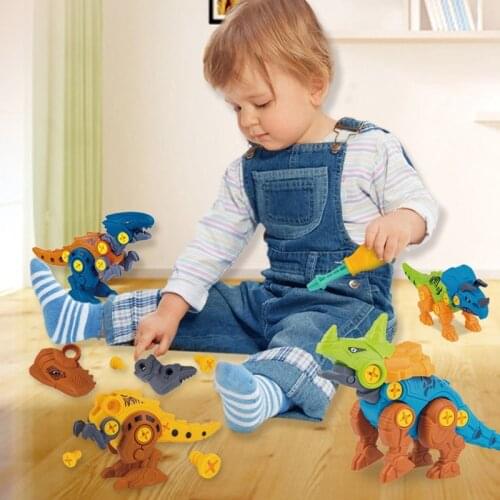 Take Apart Dinosaur Toys For Kids, 4 Pack Dinosaur Building Toy Set With Tools, DIY Construction Play Kit STEM Educational Gift