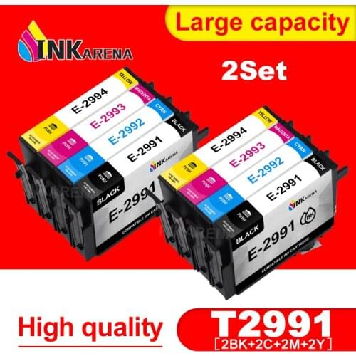 INKARENA 8 PCS 29XL T2991 T2996 T29XL Full Printer Ink Cartridge For Epson 29 Expression Home XP-235 XP-247 XP-332 XP-335 XP-445