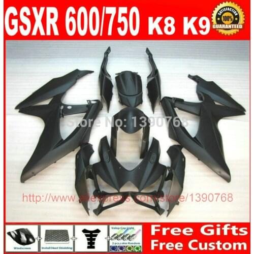 Fairing kit for SUZUKI GSXR600 GSXR750 2008 2009 2010 all matte black ABS fairings set 08 09 10 GSX-R 600 750 K8 7 gifts BM22