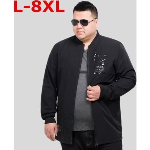 New high quality 8XL 7XL Arrival Spring Autumn Men Jackets Solid Fashion brand Coats Male Casual Slim Jacket Men Outerdoor
