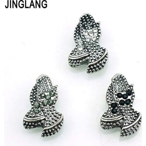 Best Selling High Quality Fashion Interchangeable Glove Shape Snap Button WIth Crystal for Bracelet Accessories