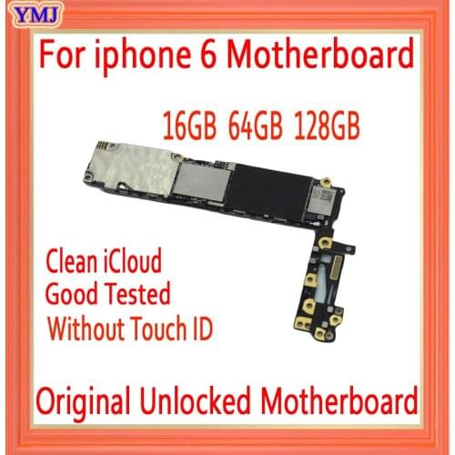 For IPhone 6 4.7inch Motherboard 16GB 64GB 128GB Without Touch ID Unlocked Disassembly Mainboard Good Working Logic Board Tested