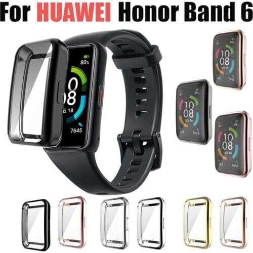 Tpu Soft Shell For Honor Band 6 Smart Watch Protective Cover Colorful Soft Full Screen Protector Shell For HUAWEI Honor Band 6