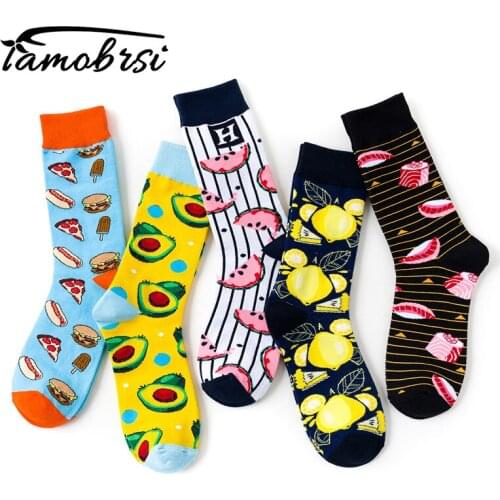 Creative Fruit Food Sushi Avocado Watermelon Lemon Burger Pizza Socks Women Warm Funny Short Winter Cotton Happy Ankle Socks