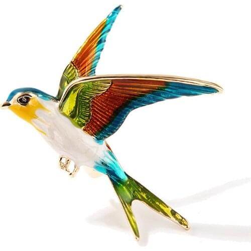 New cartoon alloy color swallow brooch Pins For Women Animal Bird Broche Jewelry Gift